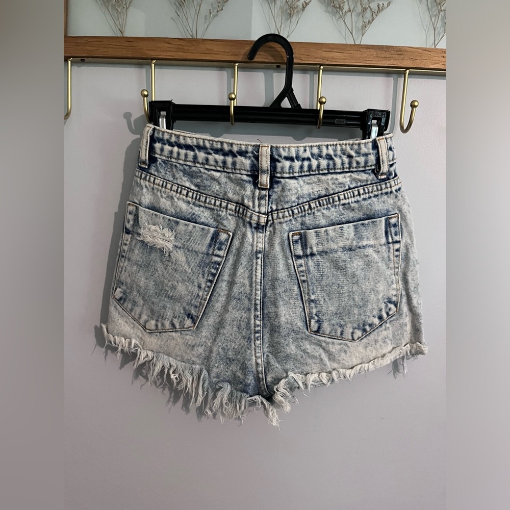Southern Alternative. High Rise Distressed Shorts. - Picture 2 of 3